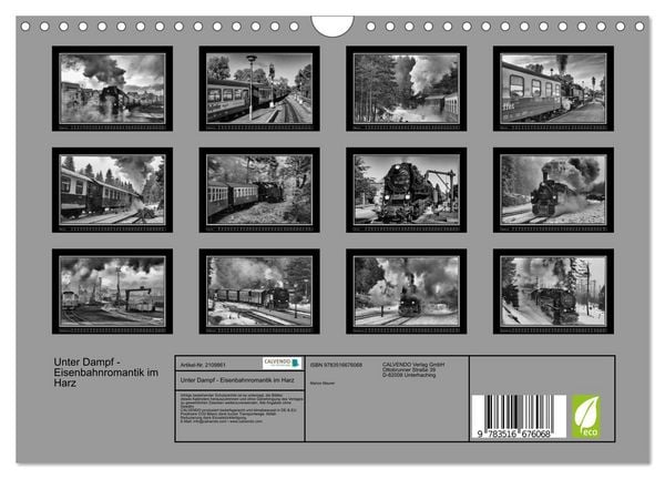 Produktbild: Unter Dampf - Eisenbahnromantik im Harz (Wandkalender 2026 DIN A4 quer), CALVENDO Monatskalender