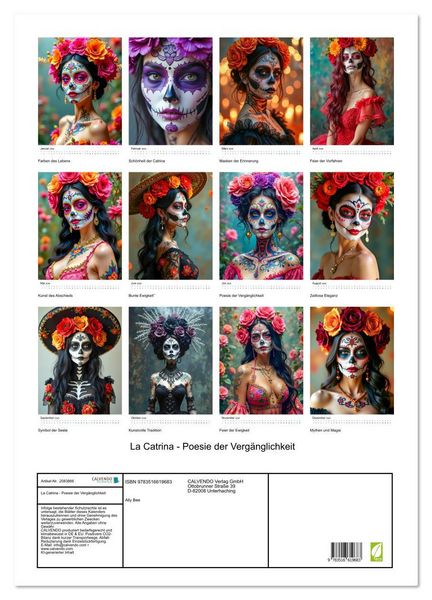 Produktbild: La Catrina - Poesie der Verg&auml;nglichkeit (Wandkalender 2026 DIN A2 hoch), CALVENDO Monatskalender