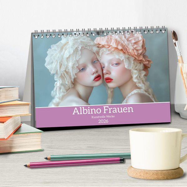 Produktbild: Albino Frauen - Kunstvolle Werke (Tischkalender 2026 DIN A5 quer), CALVENDO Monatskalender