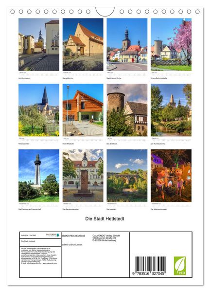 Produktbild: Die Stadt Hettstedt (Wandkalender 2026 DIN A4 hoch), CALVENDO Monatskalender