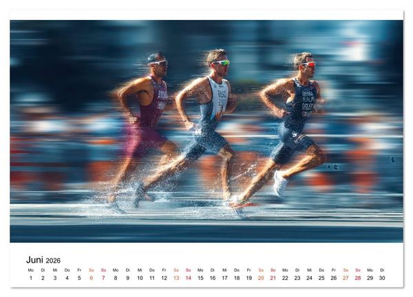 Produktbild: Triathlon - Grenzen verschieben (Wandkalender 2026 DIN A2 quer), CALVENDO Monatskalender