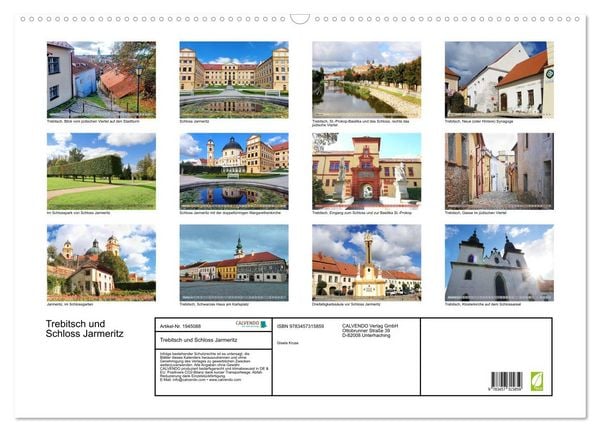 Produktbild: Trebitsch und Schloss Jarmeritz (Wandkalender 2026 DIN A2 quer), CALVENDO Monatskalender