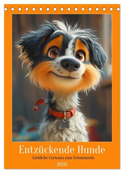 Produktbild: Entz&uuml;ckende Hunde. Liebliche Cartoons zum Schmunzeln (Tischkalender 2026 DIN A5 hoch), CALVENDO Monatskalender