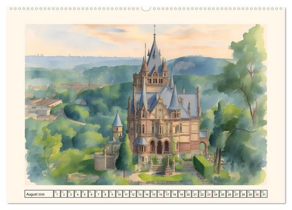 Produktbild: Deutsche Schl&ouml;sser und Burgen (hochwertiger Premium Wandkalender 2026 DIN A2 quer), Kunstdruck in Hochglanz