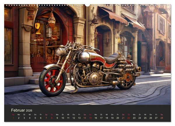 Produktbild: Steampunk Motorr&auml;der (Wandkalender 2026 DIN A2 quer), CALVENDO Monatskalender
