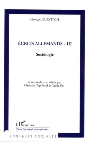 Produktbild: Ecrits allemands iii sociologie