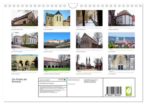 Produktbild: Die Stra&szlig;e der Romanik (Wandkalender 2026 DIN A4 quer), CALVENDO Monatskalender