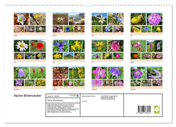 Produktbild: Alpiner Bl&uuml;tenzauber (hochwertiger Premium Wandkalender 2026 DIN A2 quer), Kunstdruck in Hochglanz