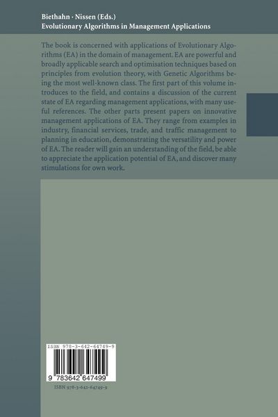 Produktbild: Evolutionary Algorithms in Management Applications