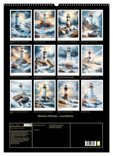 Produktbild: Maritime W&auml;chter - Leuchtt&uuml;rme (Wandkalender 2026 DIN A2 hoch), CALVENDO Monatskalender