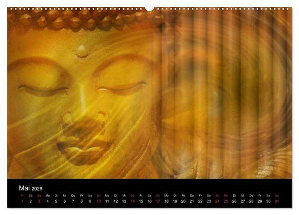 Produktbild: Buddha und Yin Yang (hochwertiger Premium Wandkalender 2026 DIN A2 quer), Kunstdruck in Hochglanz