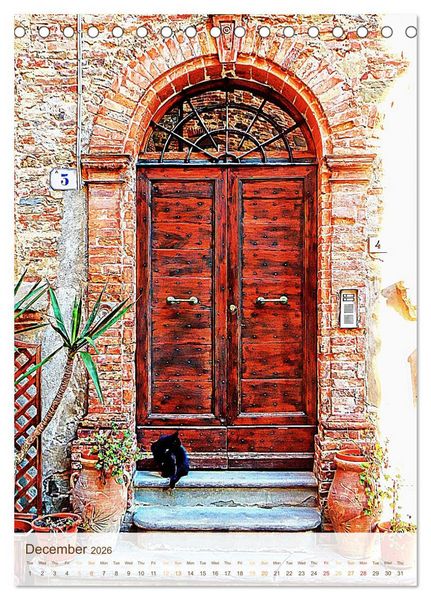 Produktbild: Umbrian Doorways (Desk Calendar 2026 DIN A5 portrait), CALVENDO 12 Month DeskCalendar