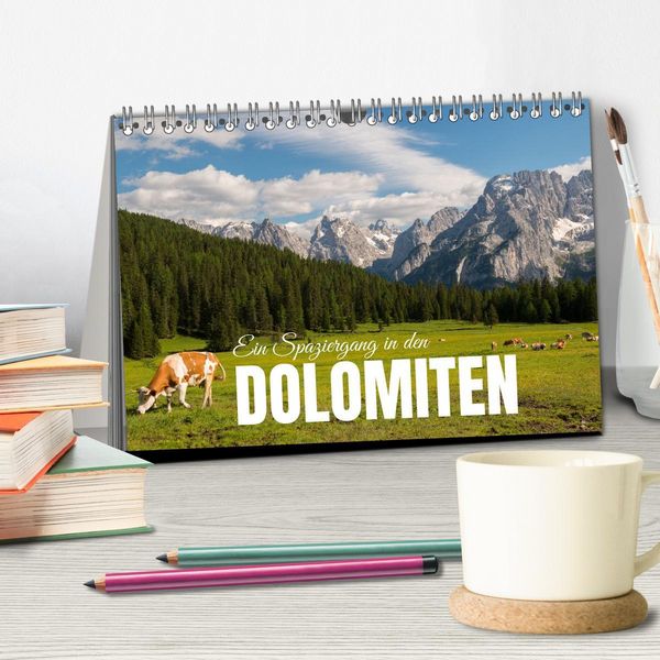 Produktbild: Ein Spaziergang in den Dolomiten (Tischkalender 2026 DIN A5 quer), CALVENDO Monatskalender