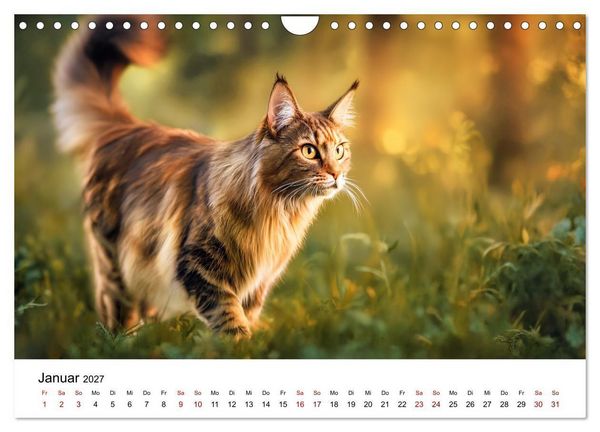 Produktbild: Eleganz in Pelz - ein Maine Coon - Kalender (Wandkalender 2027 DIN A4 quer), CALVENDO Monatskalender