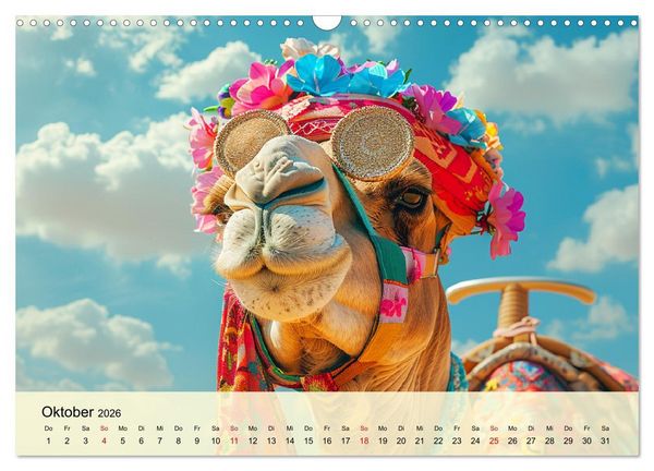 Produktbild: Modische Kamele in der W&uuml;ste. Extravagante Highlights (Wandkalender 2026 DIN A3 quer), CALVENDO Monatskalender