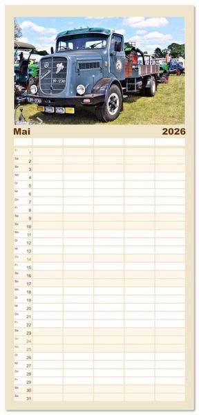 Produktbild: Familienplaner 2026 - LKW - Oldtimer mit 5 Spalten (Wandkalender, 21 x 45 cm) CALVENDO