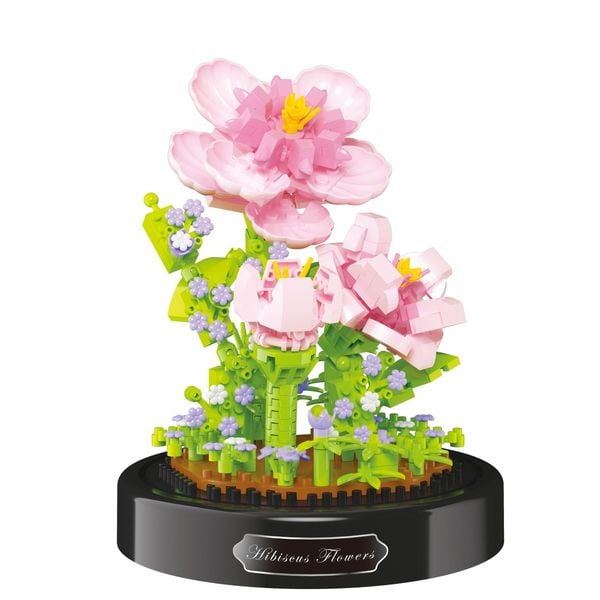 Produktbild: BALODY Blumen: Hibiskus/Hibiscus, DIY Bausatz aus Miniblocks, 543 Klemmbausteine