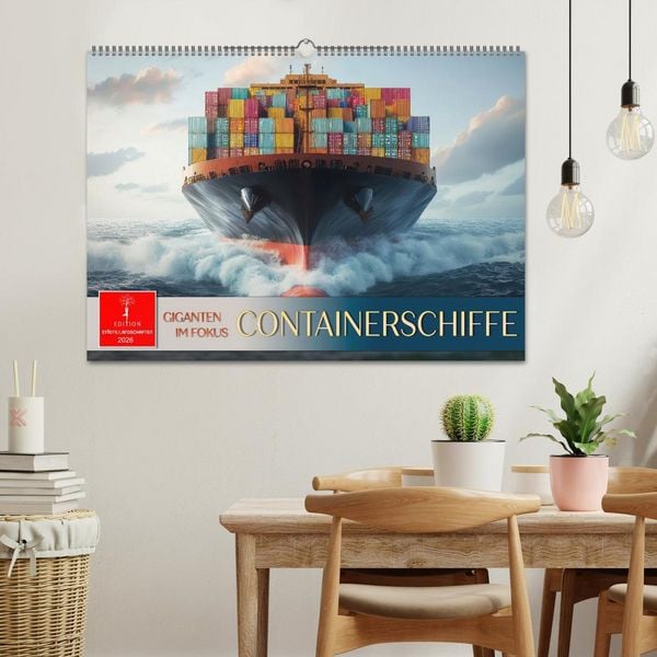 Produktbild: Containerschiffe - Giganten im Fokus (Wandkalender 2026 DIN A2 quer), CALVENDO Monatskalender
