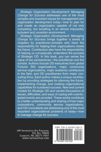 Produktbild: Strategic Organization Development Managing Change for Success (PB)