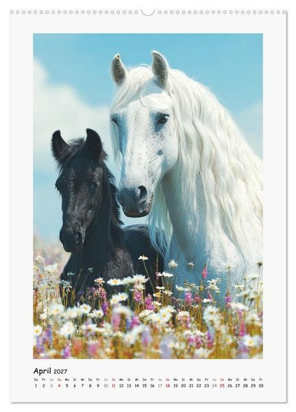 Produktbild: Lippizaner Poesie. Edle Pferde zum Tr&auml;umen und Verlieben (hochwertiger Premium Wandkalender 2027 DIN A2 hoch), Kunstdruck in Hochglanz