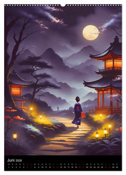 Produktbild: Asiatische Inspiration Fern&ouml;stlicher Art - Dunkle Werke (hochwertiger Premium Wandkalender 2026 DIN A2 hoch), Kunstdruck in Hochglanz