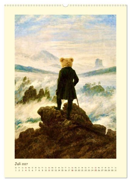 Produktbild: Teddy Kunstgalerie (Wandkalender 2027 DIN A2 hoch), CALVENDO Monatskalender