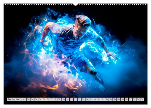 Produktbild: FOOTBALL FEVER Dynamic scenes (High Quality Premium Wall Calendar 2026 DIN A2 landscape),CALVENDO 12 Month Wall Calendar