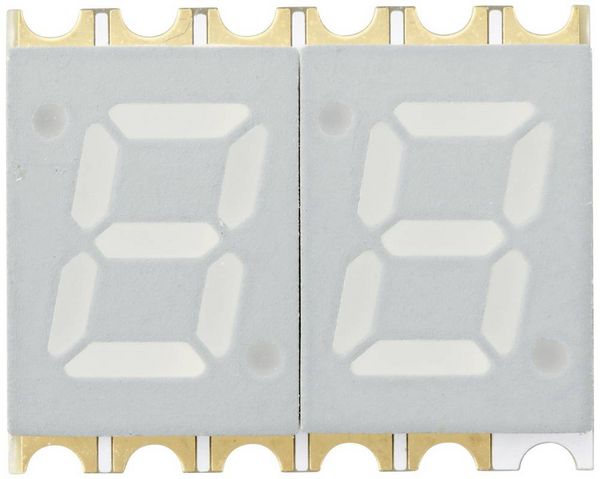 Produktbild: TRU COMPONENTS SMD-LED Gelbgr&uuml;n 6 mcd Zweiziffern-Display