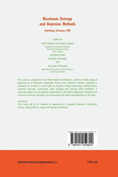 Produktbild: Maximum Entropy and Bayesian Methods Garching, Germany 1998