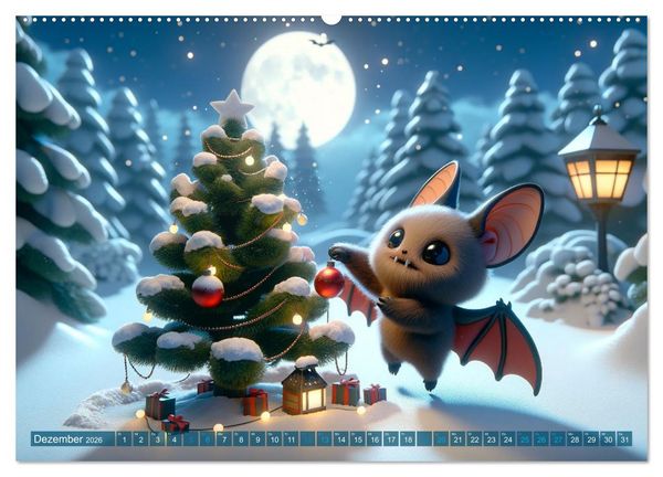 Produktbild: Fl&uuml;gel der Nacht: Abenteuer der kleinen Vampire (hochwertiger Premium Wandkalender 2026 DIN A2 quer), Kunstdruck in Hochglanz