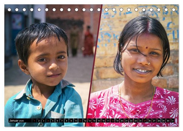 Produktbild: INDIEN Menschen Farben Impressionen (Tischkalender 2026 DIN A5 quer), CALVENDO Monatskalender