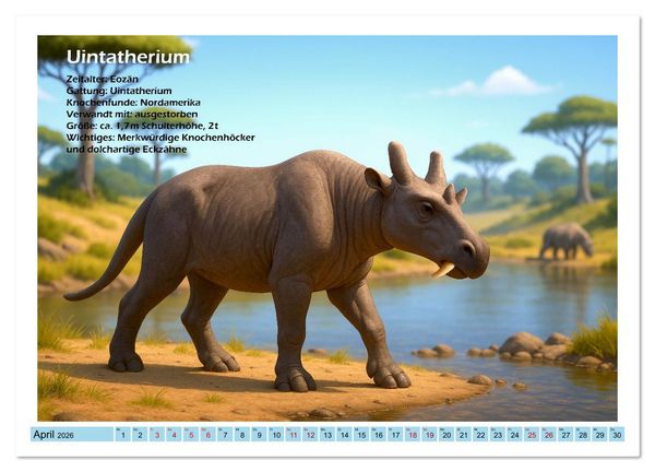 Produktbild: Urige Megafauna pr&auml;historisch und niedlich (Wandkalender 2026 DIN A4 quer), CALVENDO Monatskalender
