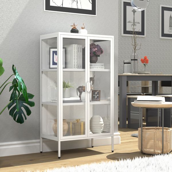 Produktbild: Stahl Glas Standvitrine Vitrine Schaukasten FlokaM