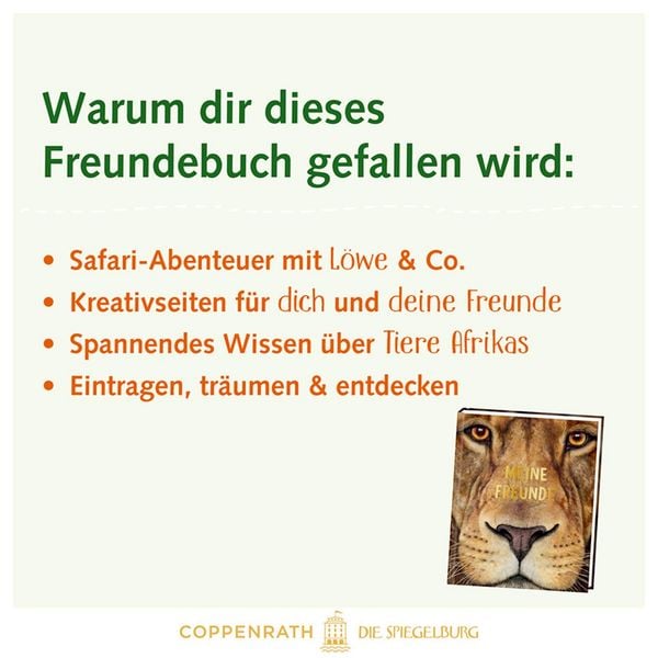 Produktbild: Freundebuch: Lebensgr.-Wilde Tiere Afrikas - Meine Freunde