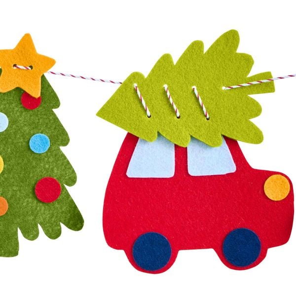 Produktbild: Bastelset - Erstes F&auml;deln Filzgirlande Weihnachtsfahrt