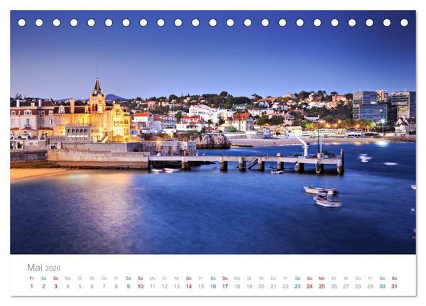 Produktbild: CASCAIS - die sch&ouml;nsten Badeorte Lissabons (Tischkalender 2026 DIN A5 quer), CALVENDO Monatskalender