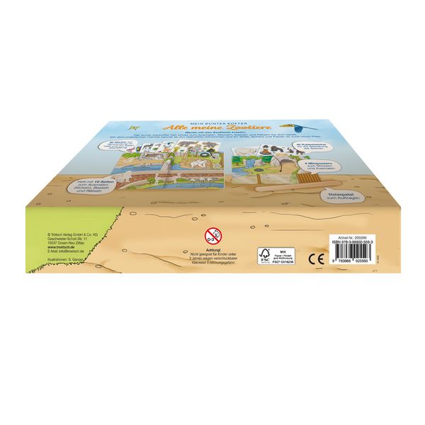 Produktbild: TR&Ouml;TSCH - Besch&auml;ftigungskoffer Mein bunter Koffer Alle meine Zootiere | Koffer mit einem Spiel- und Malbuch, Stickerseiten und Minipostern | Ab 3 Jahr