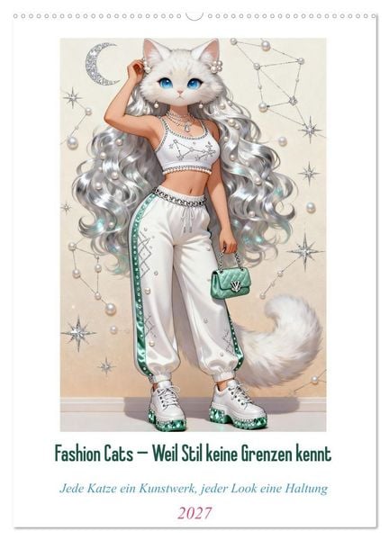 Produktbild: Fashion Cats - Weil Stil keine Grenzen kennt (Wandkalender 2027 DIN A2 hoch), CALVENDO Monatskalender