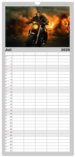 Produktbild: Familienplaner 2026 - Ride to Valhalla mit 5 Spalten (Wandkalender, 21 x 45 cm) CALVENDO