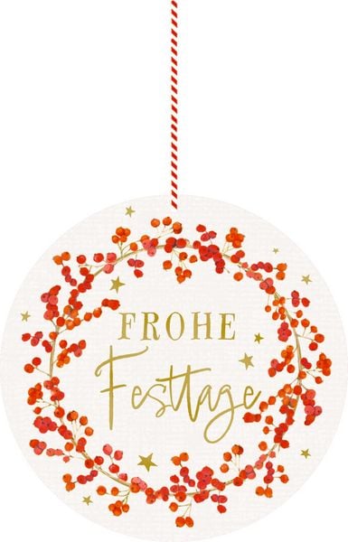 Produktbild: Weihnachtskarte mit Anh&auml;nger &ndash; Frohe Festtage