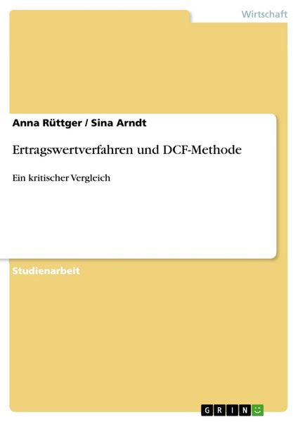 Produktbild: Ertragswertverfahren und DCF-Methode