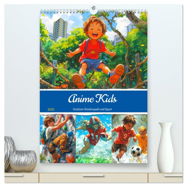 Anime Kids. Outdoor Kinderspaß und Sport (hochwertiger Premium Wandkalender 2025 DIN A2 hoch), Kunstdruck in Hochglanz