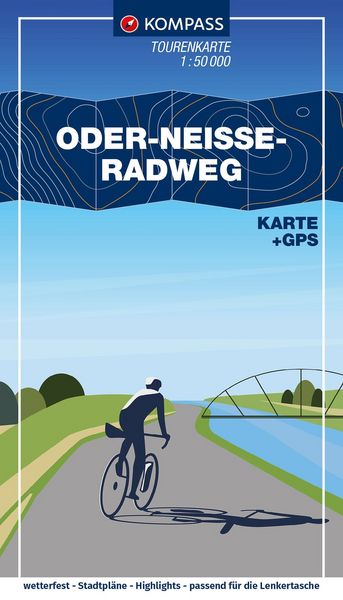Produktbild: KOMPASS Fahrrad-Tourenkarte Oder-Nei&szlig;e-Radweg 1:50.000