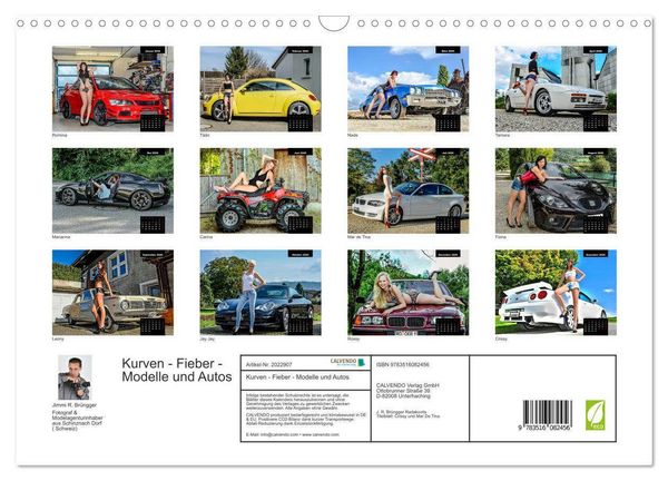 Produktbild: Kurven - Fieber - Modelle und Autos (Wandkalender 2026 DIN A3 quer), CALVENDO Monatskalender