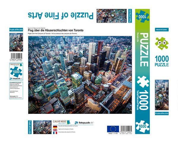 Produktbild: CALVENDO Puzzle Flug &uuml;ber die H&auml;userschluchten von Toronto | 1000 Teile Lege-Gr&ouml;&szlig;e 64x48cm Foto-Puzzle f&uuml;r gl&uuml;ckliche Stunden