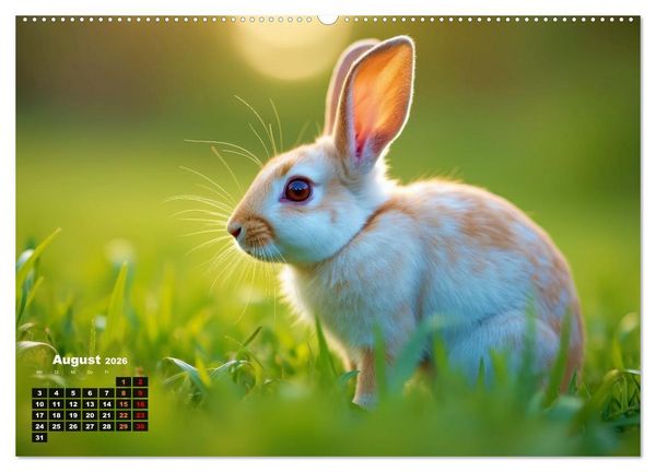 Produktbild: Kuschelige Kaninchen (Wandkalender 2026 DIN A2 quer), CALVENDO Monatskalender