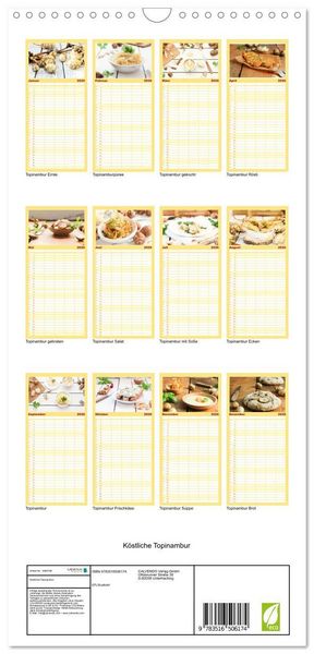 Produktbild: Familienplaner 2026 - K&ouml;stliche Topinambur mit 5 Spalten (Wandkalender, 21 x 45 cm) CALVENDO