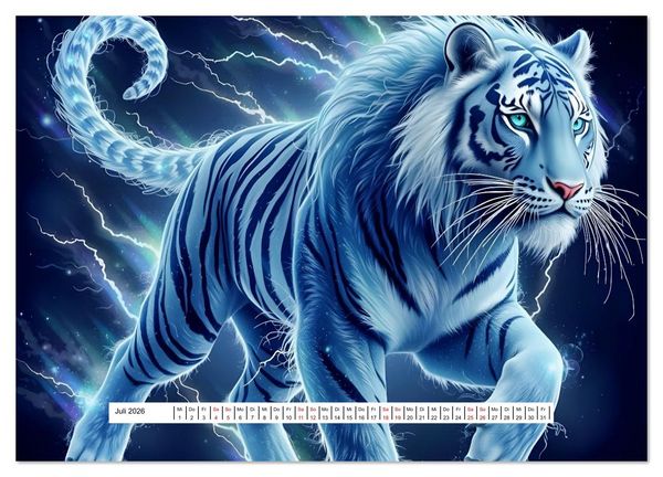 Produktbild: Fantasievolle K&ouml;nige der Wildnis (hochwertiger Premium Wandkalender 2026 DIN A2 quer), Kunstdruck in Hochglanz