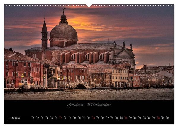 Produktbild: Venedig &ndash; La Serenissima (hochwertiger Premium Wandkalender 2026 DIN A2 quer), Kunstdruck in Hochglanz