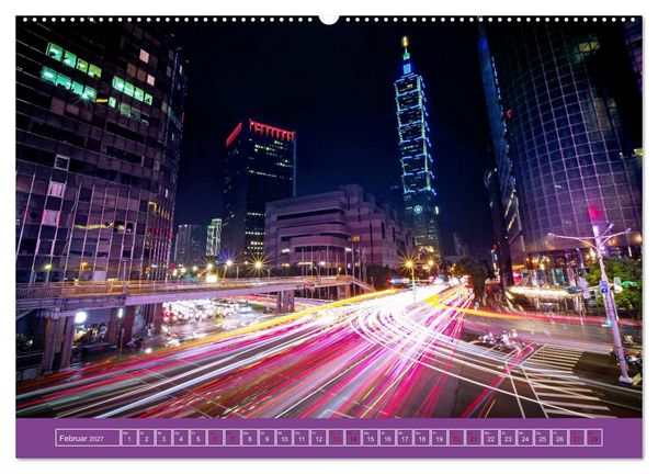 Produktbild: Metropolen - Asiens sch&ouml;nste St&auml;dte bei Nacht (Wandkalender 2027 DIN A2 quer), CALVENDO Monatskalender